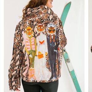 Judith March STRIPES & SLOPES SNAKESKIN WINDBREAKER Tiggers Sz Medium